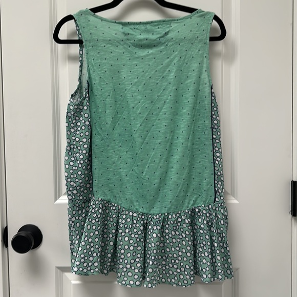 Peplum tank top in green and mint - Picture 3 of 3